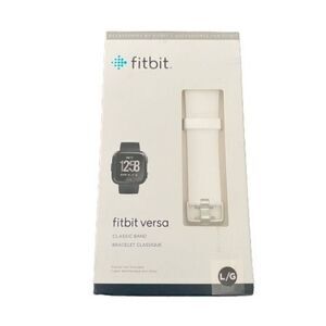 NIB fitbit Versa White Classic Band Size L - NEW - band only, no tracker